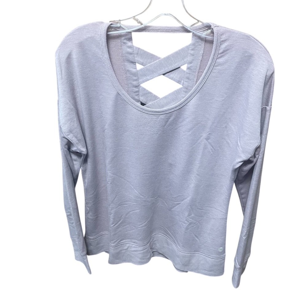 Balance Collection Pale Pink-Mauve Open Back Design Sweatshirt Small